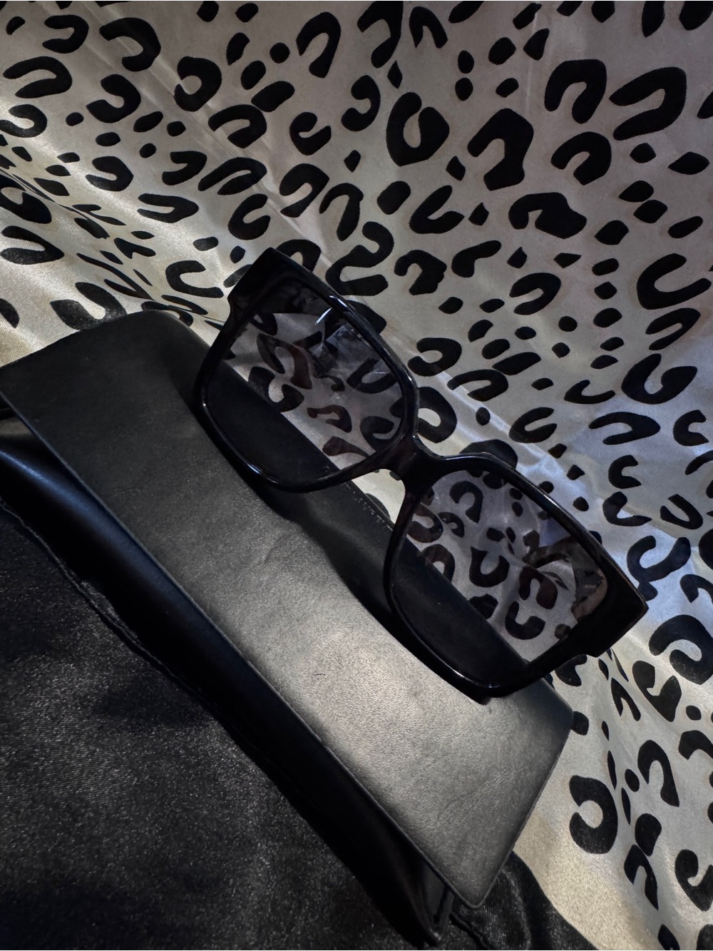 Yves Saint Laurent Black Oversized Square Sunglasses
